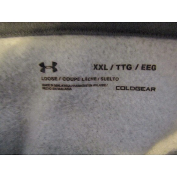 Under Armour Sweatshirt UA Rival Hoodie Mens Triple Logo Heather Gray 2XL - Picture 4 of 4